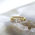 14K Yellow Gold Swirling Vine Diamond Band
