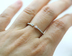 14K White Gold Open Bezel Set Diamond Wedding Band