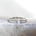 14K White Gold Open Bezel Set Diamond Wedding Band