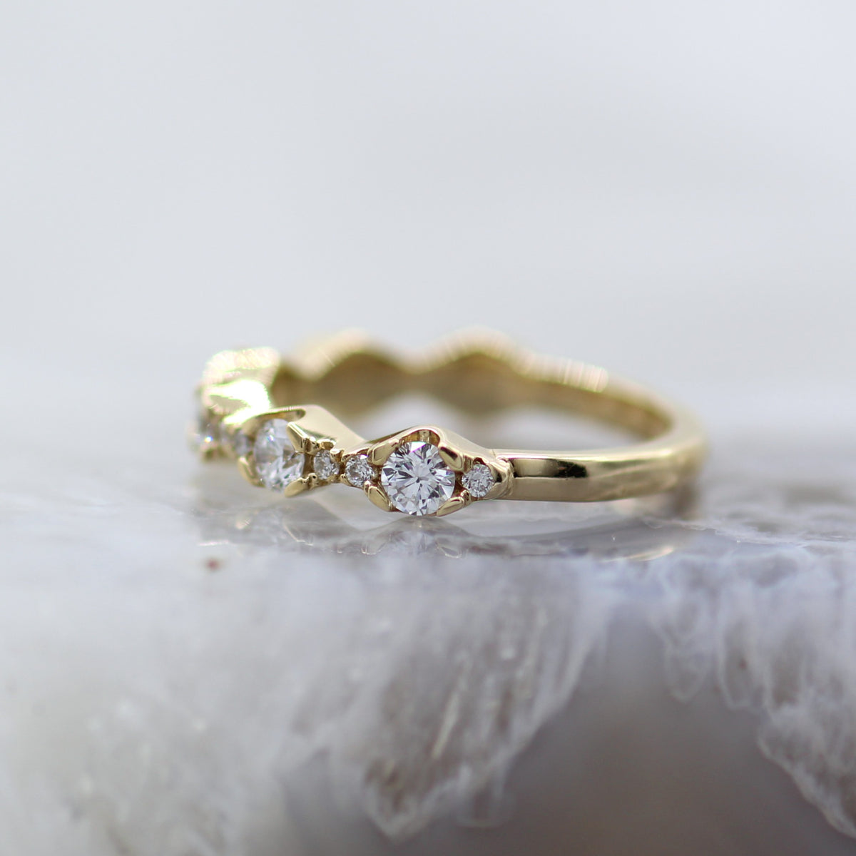 14K Yellow Gold Lab Diamond In and Out Band