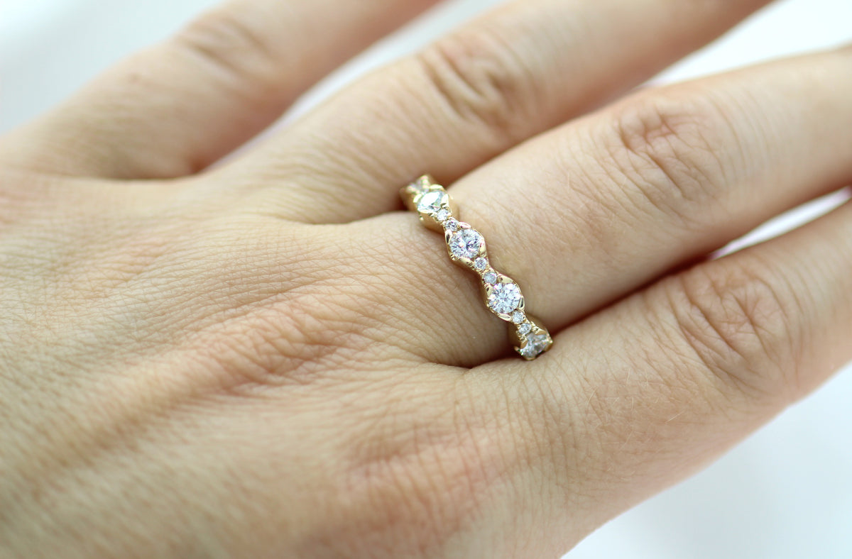 14K Yellow Gold Lab Diamond In and Out Band
