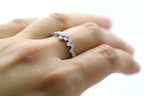 14K White Gold Scattered Constellation Mil Grain Accented Diamond Fashion Ring