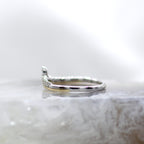14K Two Tone White and Yellow Gold Diamond Chevron Tiara Crown Wedding Band