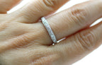 14K White Gold Vintage Inspired Mil Grain Accented Diamond Wedding Band