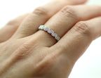 14K Whtie Gold Floral Leaf Diamond Wedding Band