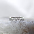 14K White Gold Antique Vintage Inspired Mil Grain Accented Pear Shape Wedding Band