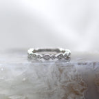 14K White Gold Antique Vintage Inspired Mil Grain Accented Pear Shape Wedding Band