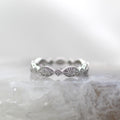 14K White Gold Antique Inspired Lacey Diamond Wedding Band