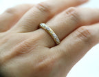 14k Two Tone Vintage Inspired Mil Grain Scroll Work Diamond Accented Band