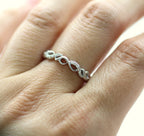 14K White Gold Diamond Accented Brushed Vine Wedding Band