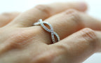 14K White Gold Infinity Twist Diamond Accented Ring