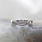 14K White Gold Infinity Twist Diamond Accented Ring