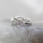 14K White Gold Infinity Twist Diamond Accented Ring