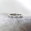 14K Whtie Gold Diamond Harlequin Vintage Inspired Eternity Band