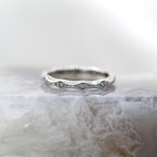 14K Whtie Gold Diamond Harlequin Vintage Inspired Eternity Band