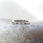 14K White Gold Diamond Pave Delicate Wedding Band
