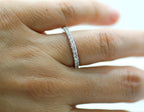 14K White Gold Diamond Pave Delicate Wedding Band
