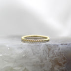 14K Yellow Gold Twist Texture Wedding Band