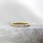 14K Yellow Gold Twist Texture Wedding Band