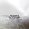 10K White Gold Five Stone Angled Channel Diamond Band