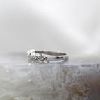 10K White Gold Five Stone Angled Channel Diamond Band