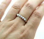 10K White Gold Five Stone Angled Channel Diamond Band