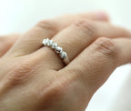 10K White Gold Five Stone Angled Channel Diamond Band