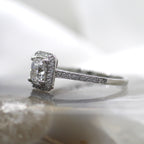 Platinum Cushion Diamond Halo Engagement Ring
