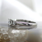 Platinum Three Stone Engagement Ring with Round Diamonds