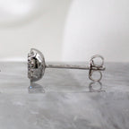 14K White Gold Tanzanite and Diamond Halo Style Stud earrings