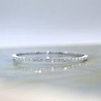 18K White Gold Hinged Bangle with Emerald Cut Diamonds