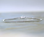 14K White Gold Dainty Diamond Tennis Bracelet