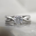 14K White Gold Solitaire Twist Engagement Ring