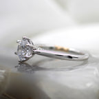 14K White and Rose Gold 6 Prong Diamond Accented Gallery Solitaire Engagement Ring