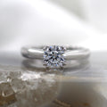 18K White Gold Solitaire Engagement Ring