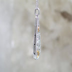 18K Two Tone Rose and White and Rose Gold Geometric Modern Diamond Pendant