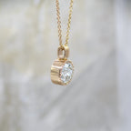 14K Rose Gold 2ct Natural Jubilee Diamond Solitaire Pendant with Chain