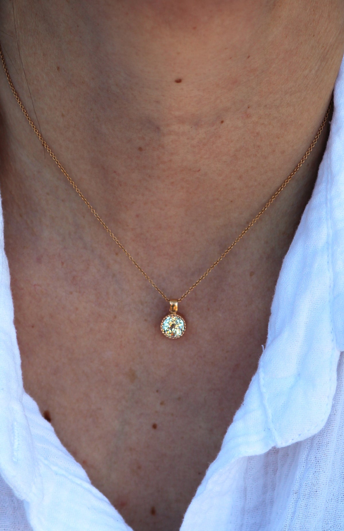 14K Rose Gold 2ct Natural Jubilee Diamond Solitaire Pendant with Chain