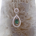 14K White Gold Alexandrite and Diamond Slide Pendant with Chain