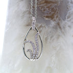 10K White Gold Free Flowing Organic Diamond Pendant