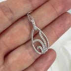 10K White Gold Free Flowing Organic Diamond Pendant